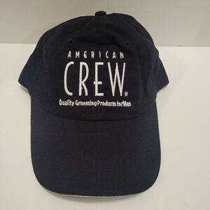 AMERICAN CREW Black Baseball Hat Adjustable Back